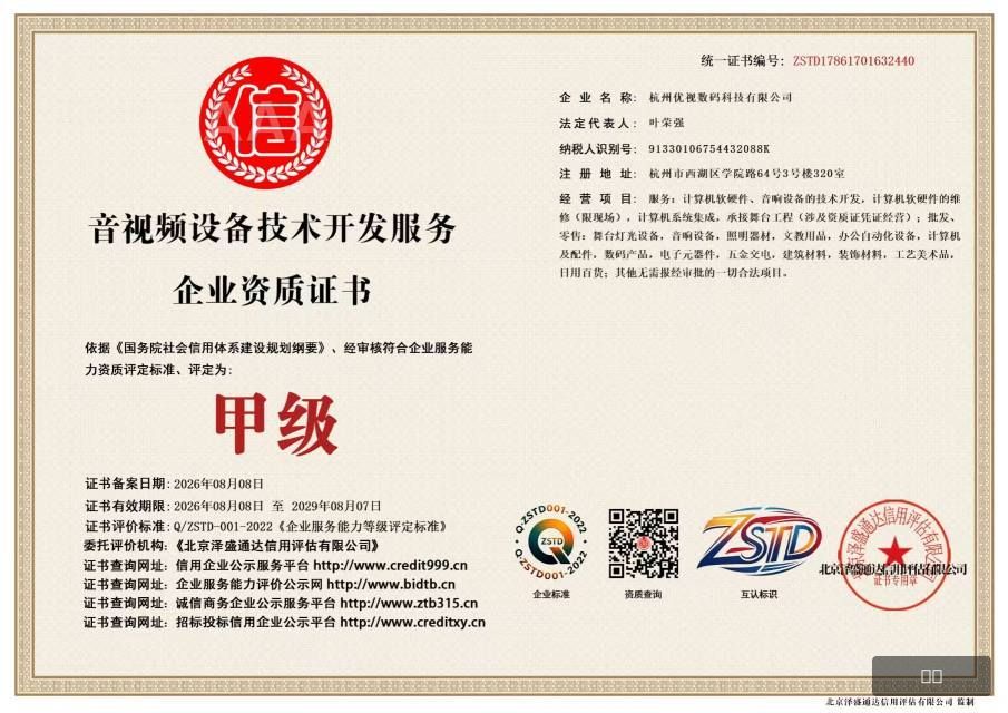 音视频技术开发资质